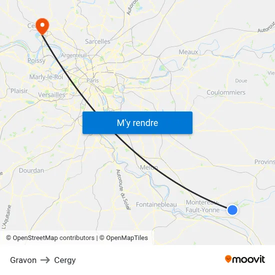 Gravon to Cergy map