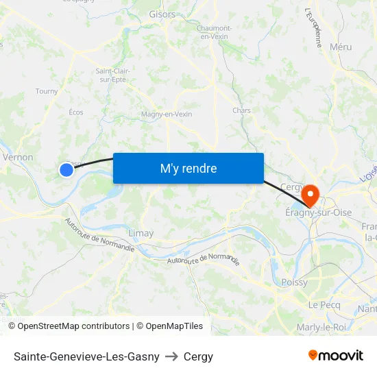 Sainte-Genevieve-Les-Gasny to Cergy map