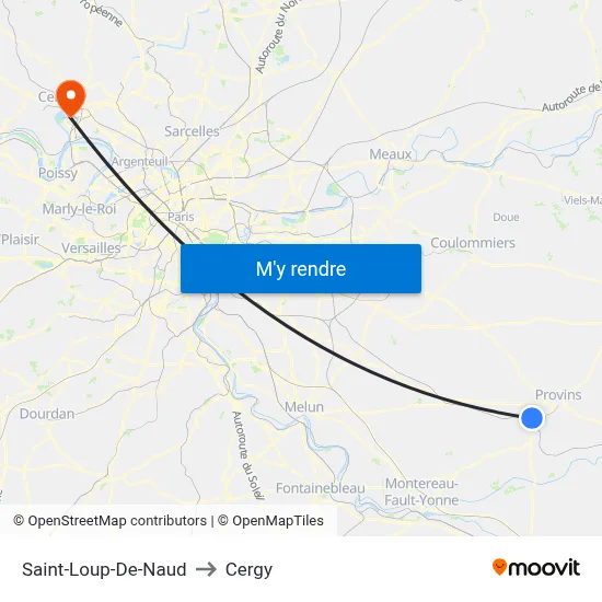 Saint-Loup-De-Naud to Cergy map