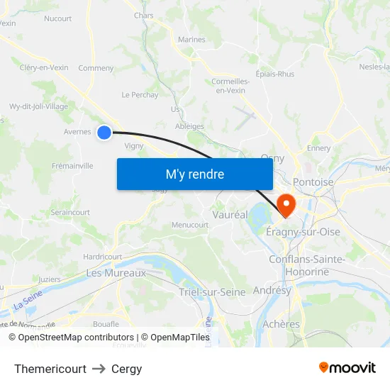 Themericourt to Cergy map