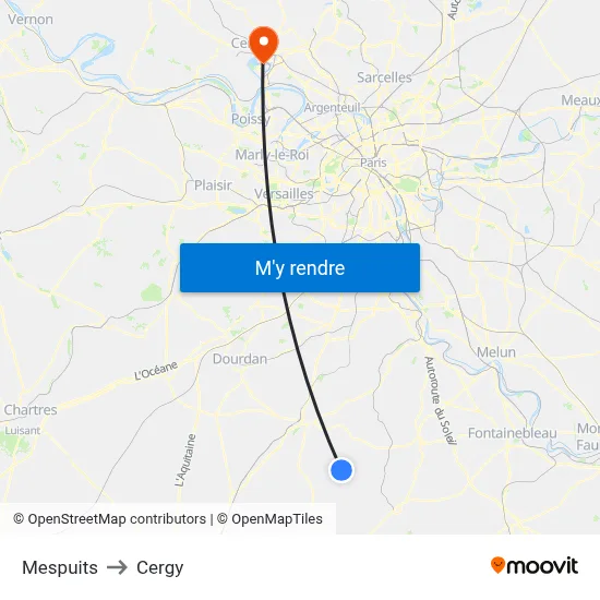 Mespuits to Cergy map