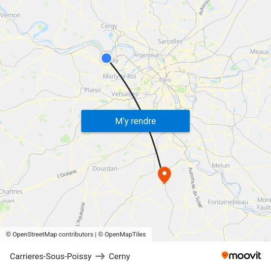 Carrieres-Sous-Poissy to Cerny map