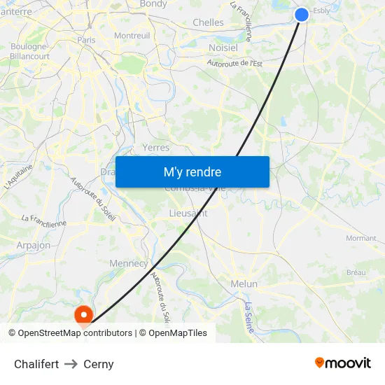 Chalifert to Cerny map