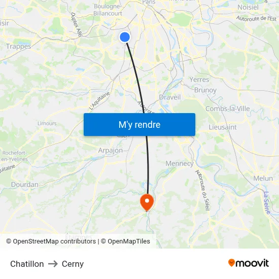 Chatillon to Cerny map