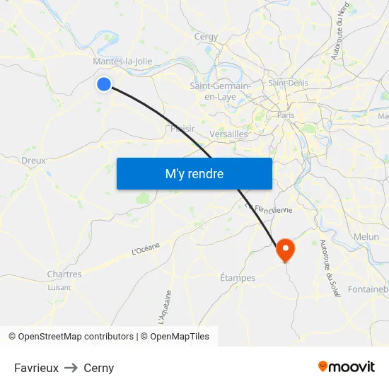 Favrieux to Cerny map