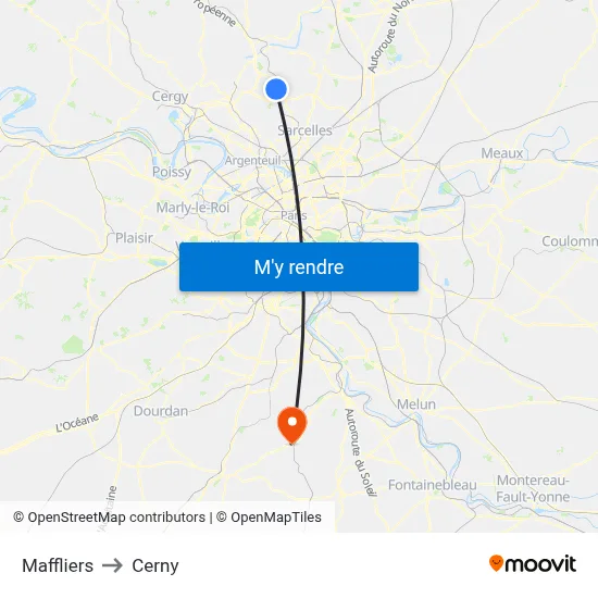 Maffliers to Cerny map