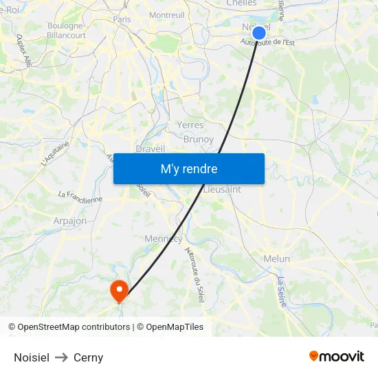 Noisiel to Cerny map
