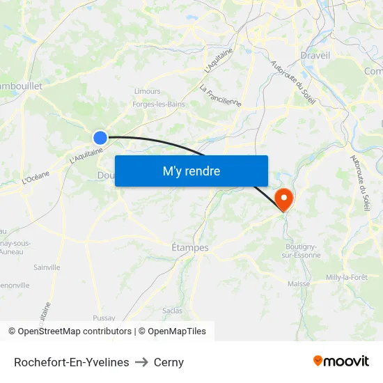 Rochefort-En-Yvelines to Cerny map