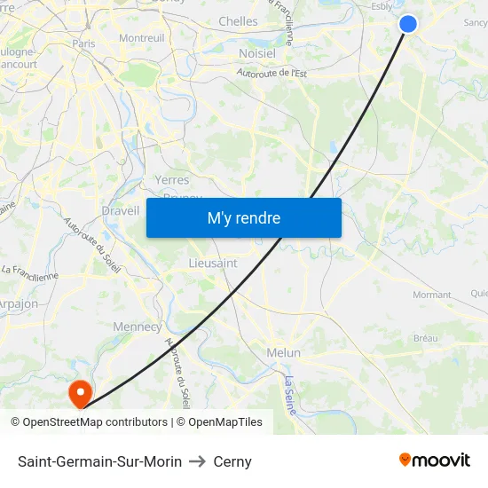 Saint-Germain-Sur-Morin to Cerny map