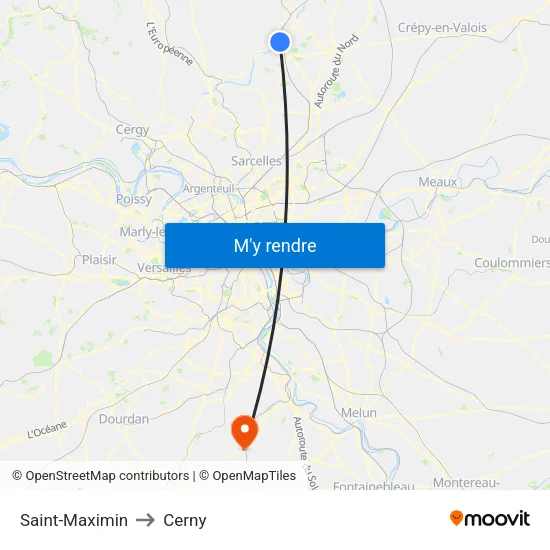 Saint-Maximin to Cerny map
