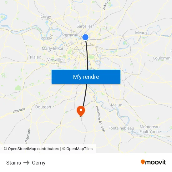 Stains to Cerny map