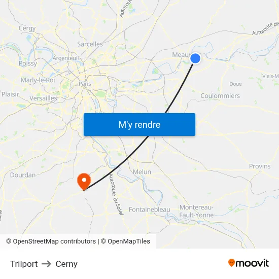Trilport to Cerny map