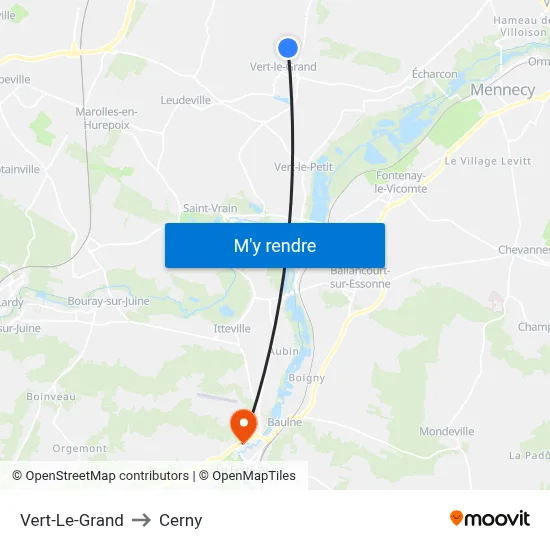 Vert-Le-Grand to Cerny map