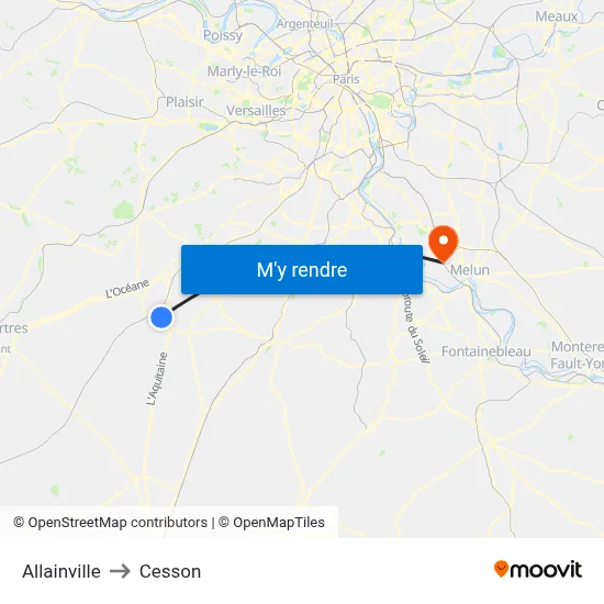 Allainville to Cesson map