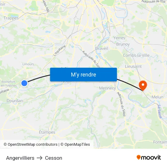 Angervilliers to Cesson map