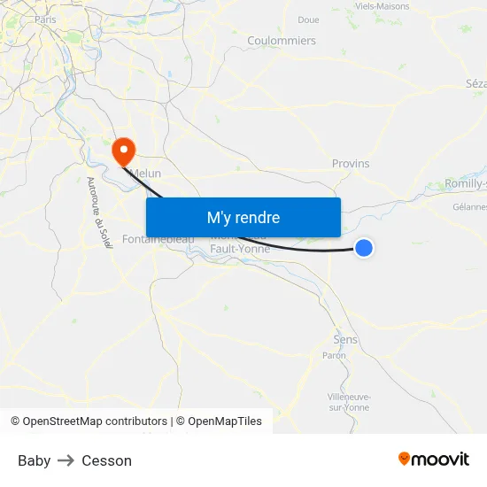 Baby to Cesson map