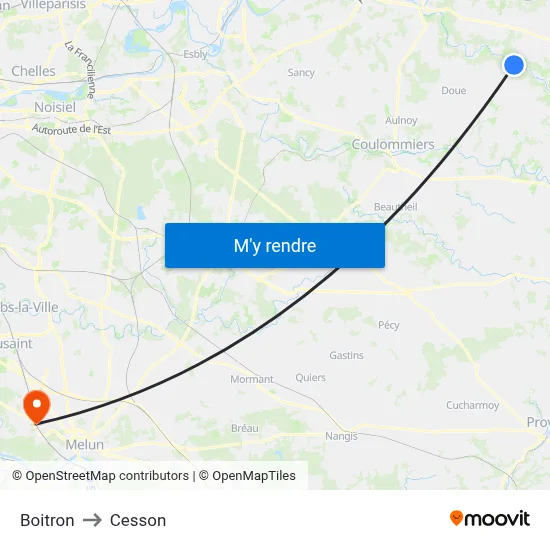 Boitron to Cesson map