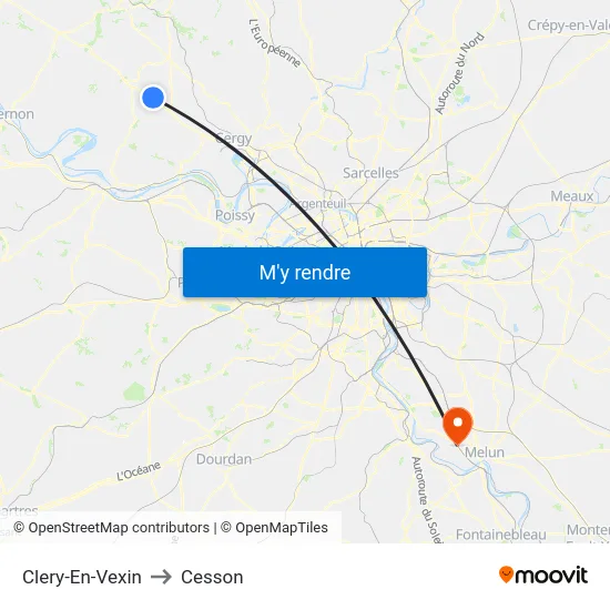 Clery-En-Vexin to Cesson map