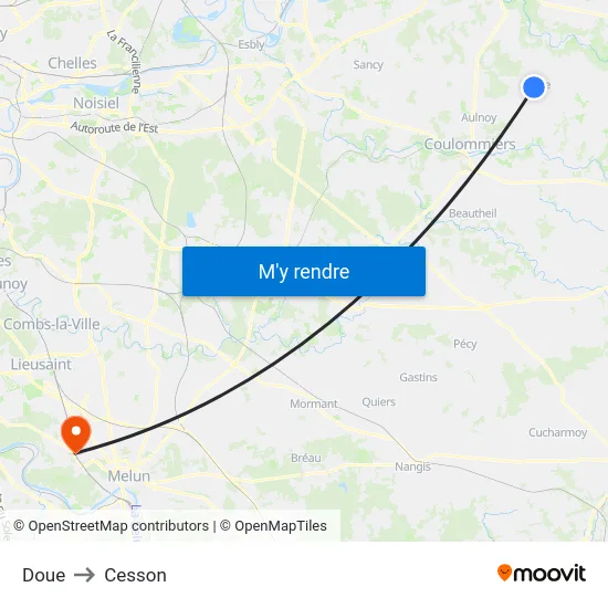 Doue to Cesson map