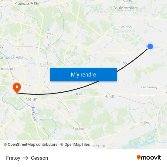 Fretoy to Cesson map