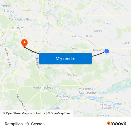 Rampillon to Cesson map