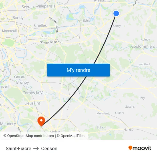 Saint-Fiacre to Cesson map