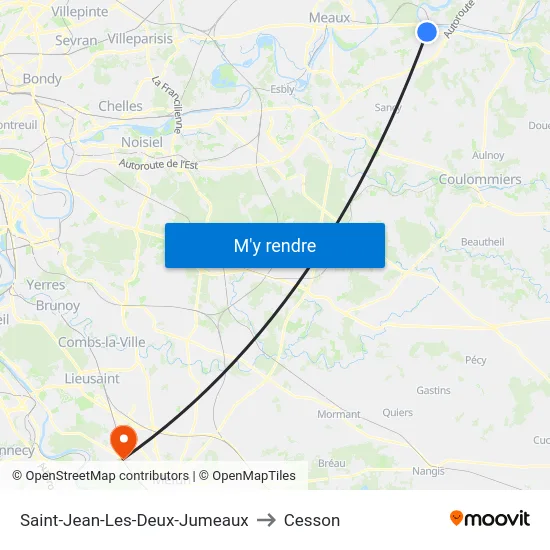 Saint-Jean-Les-Deux-Jumeaux to Cesson map