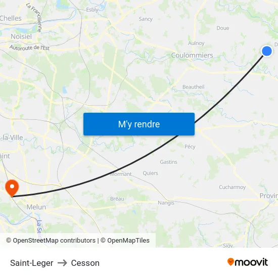 Saint-Leger to Cesson map