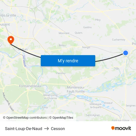 Saint-Loup-De-Naud to Cesson map