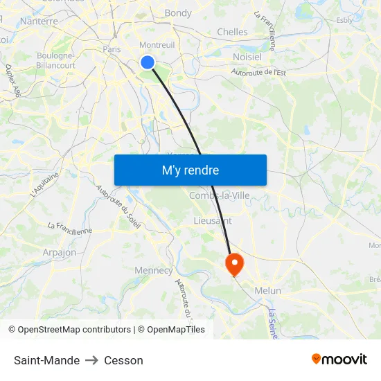 Saint-Mande to Cesson map