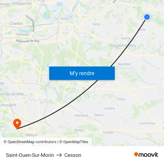 Saint-Ouen-Sur-Morin to Cesson map