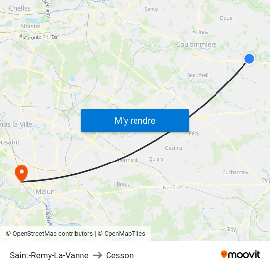Saint-Remy-La-Vanne to Cesson map