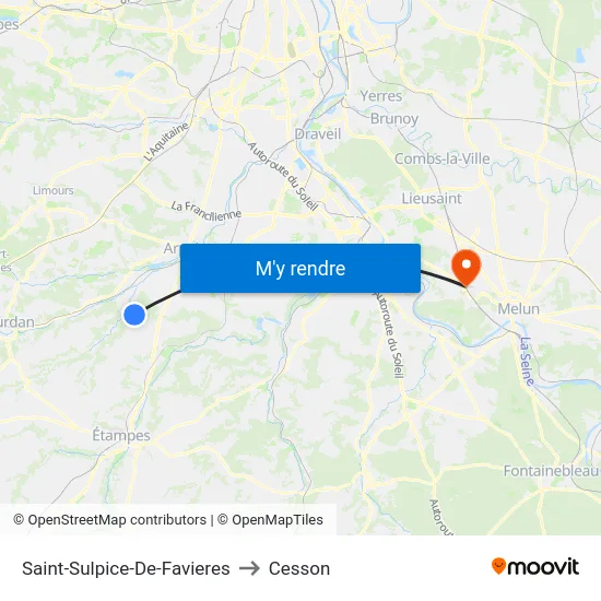 Saint-Sulpice-De-Favieres to Cesson map