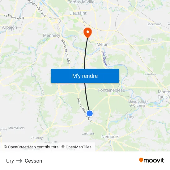 Ury to Cesson map