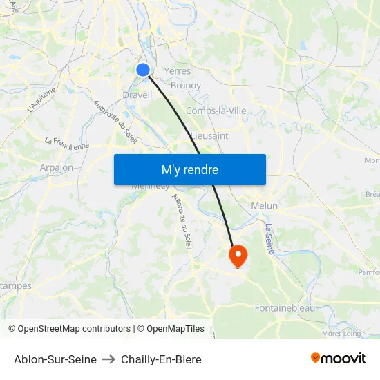 Ablon-Sur-Seine to Chailly-En-Biere map