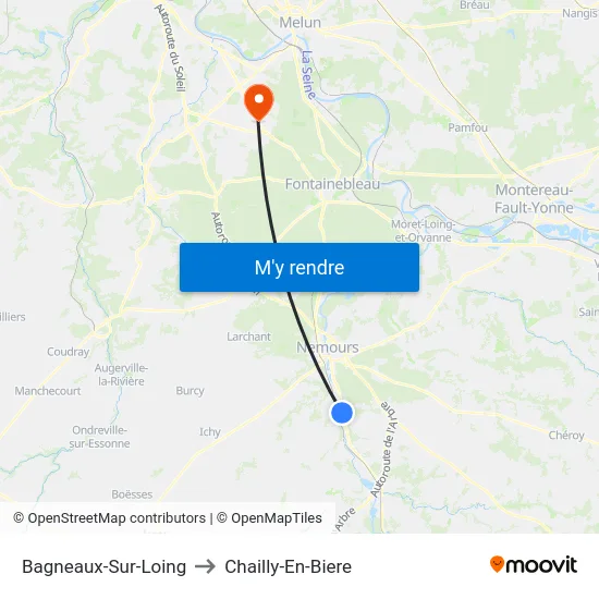 Bagneaux-Sur-Loing to Chailly-En-Biere map