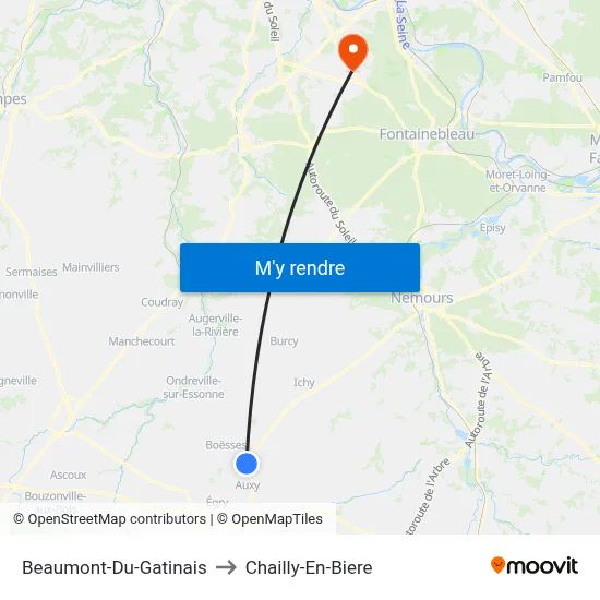 Beaumont-Du-Gatinais to Chailly-En-Biere map