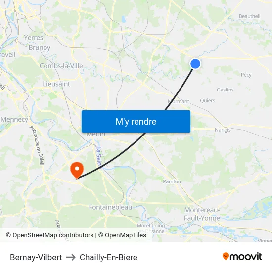 Bernay-Vilbert to Chailly-En-Biere map