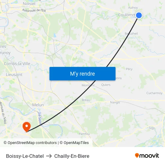 Boissy-Le-Chatel to Chailly-En-Biere map