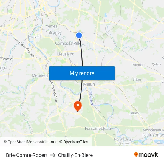 Brie-Comte-Robert to Chailly-En-Biere map