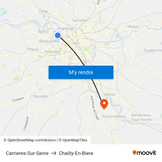 Carrieres-Sur-Seine to Chailly-En-Biere map
