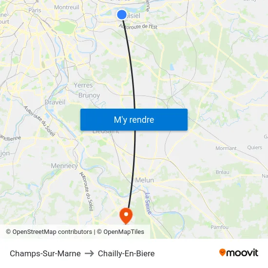 Champs-Sur-Marne to Chailly-En-Biere map