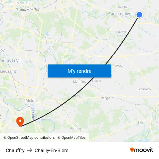 Chauffry to Chailly-En-Biere map