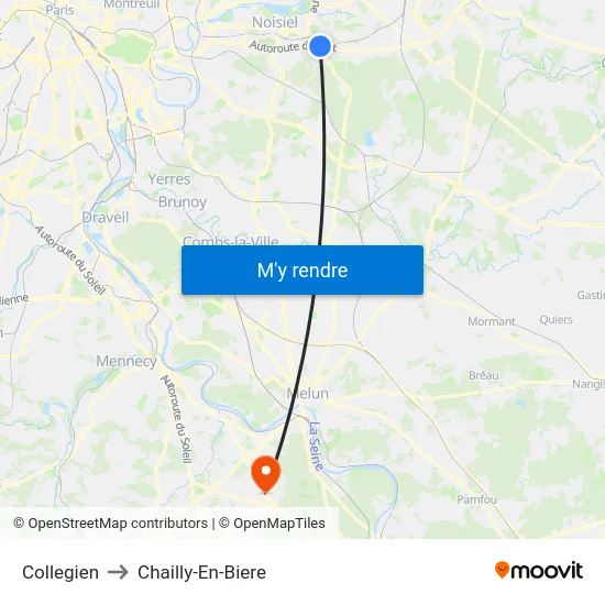 Collegien to Chailly-En-Biere map