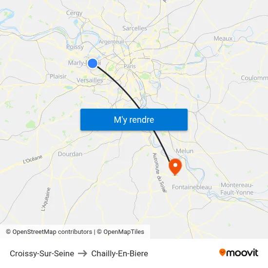 Croissy-Sur-Seine to Chailly-En-Biere map