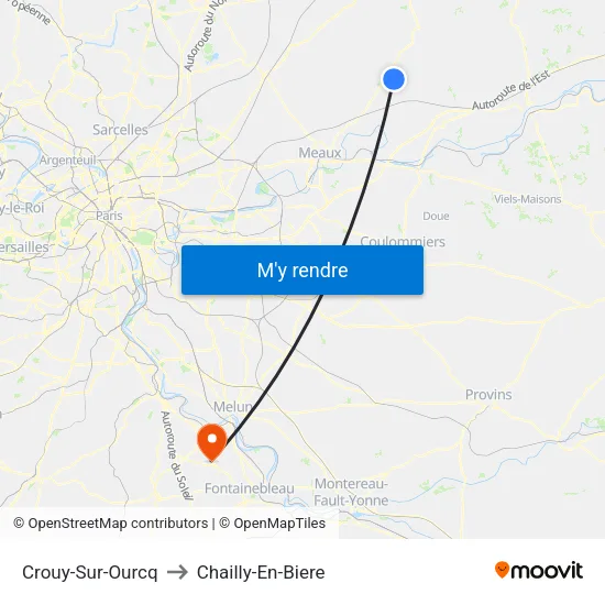 Crouy-Sur-Ourcq to Chailly-En-Biere map