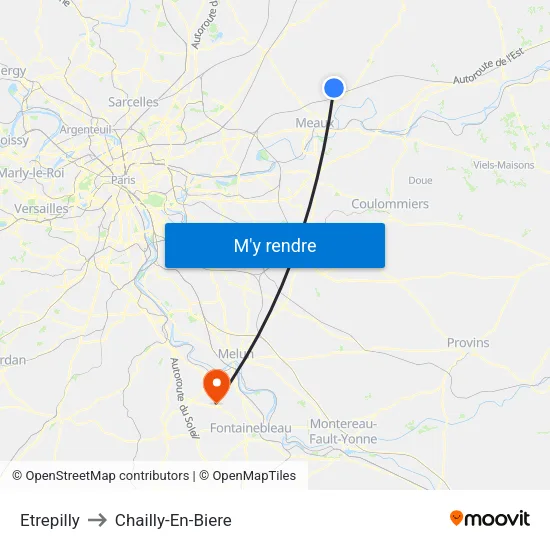 Etrepilly to Chailly-En-Biere map