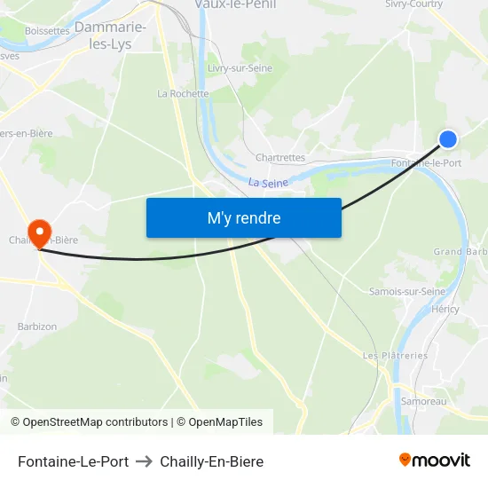 Fontaine-Le-Port to Chailly-En-Biere map