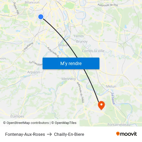 Fontenay-Aux-Roses to Chailly-En-Biere map