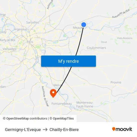 Germigny-L'Eveque to Chailly-En-Biere map